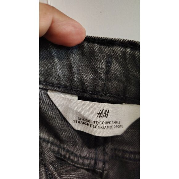 H&M Black Tapered Cotton-Blend Jeans Size 10 - Picture 5 of 8